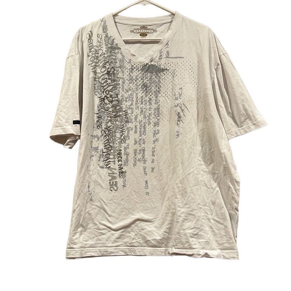 Sean John Affliction T-Shirt Sz.XXL White & Silver